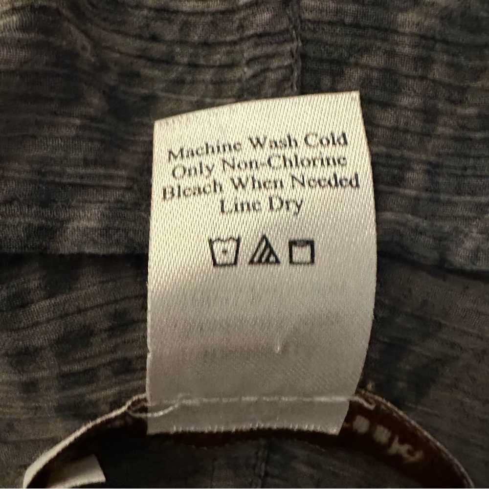 Coldwater Creek sheer tropical palm leaf print kimono in gray hue OS fits all - Picture 10 of 10